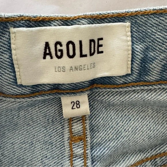 AGOLDE Lana Blie Denim Mid Rise Straight Jeans